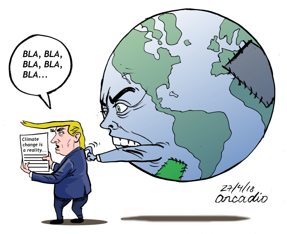  TRUMP DENIES CLIMATE CHANGE by Arcadio Esquivel