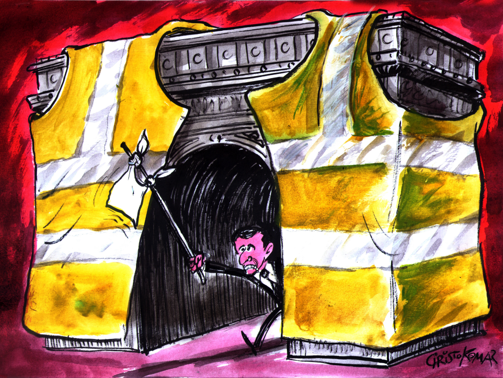  MACRON AND THE YELLOW VEST by Christo Komarnitski