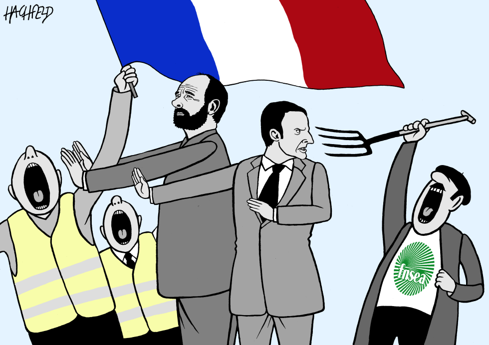 Philippe Macron protesters