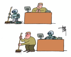 ROBOT REPLACING MAN by Arend Van Dam