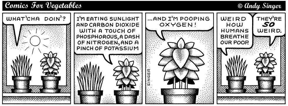 Comics for Veges eat light poop oxygen