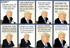 TRUMP ON BUSH MEMORIAL by Jeff Darcy