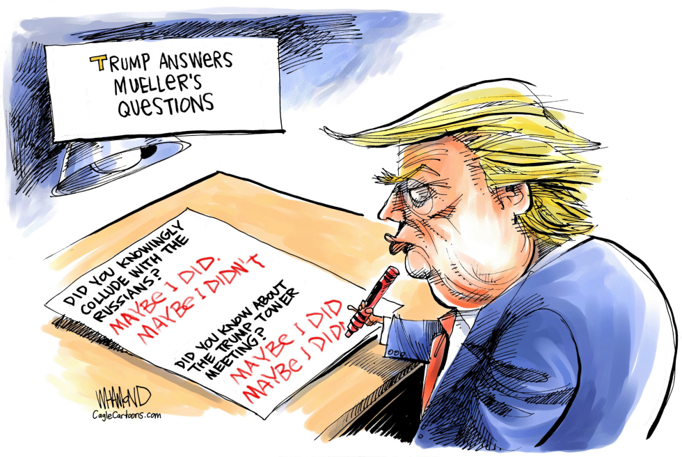  TRUMP ANSWERS MUELLER QUESTIONS by Dave Whamond