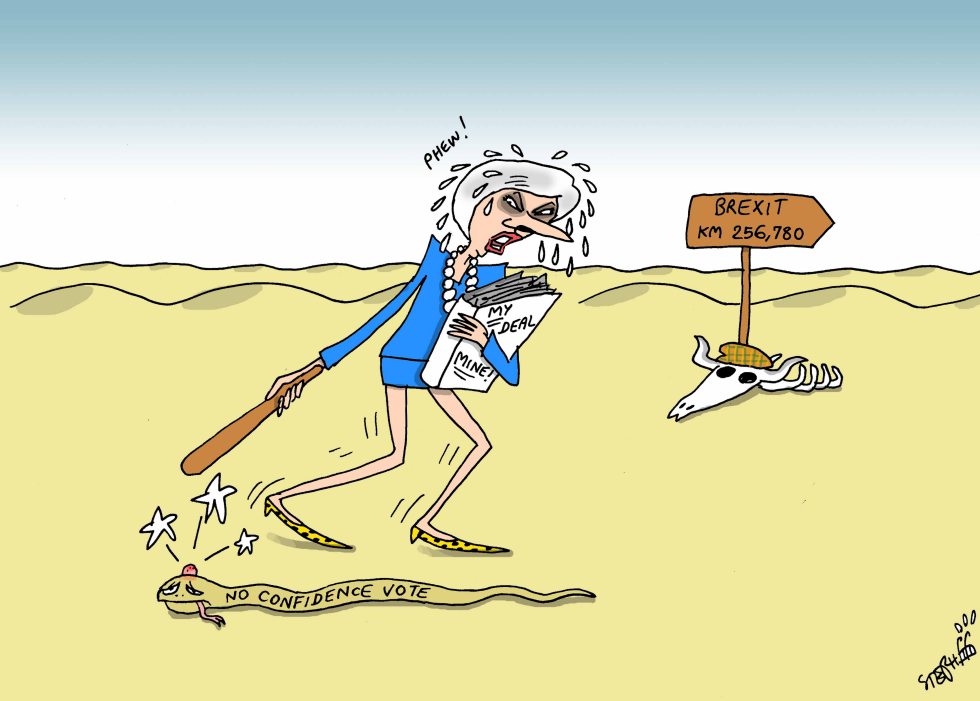 Theresa May survives no confidence vote