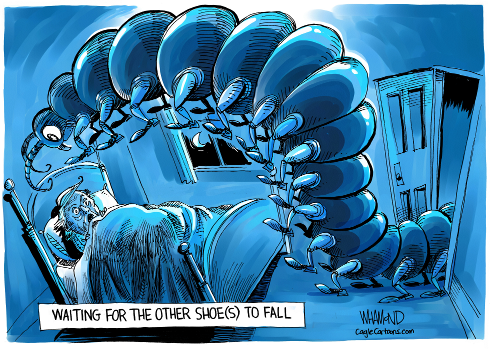  CENTIPEDE SHOES TO FALL by Dave Whamond