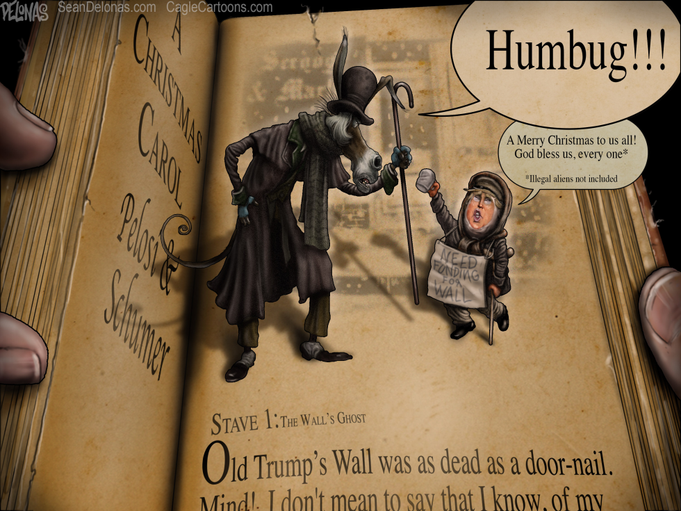 Scrooge Christmas Wall Trump Democrats