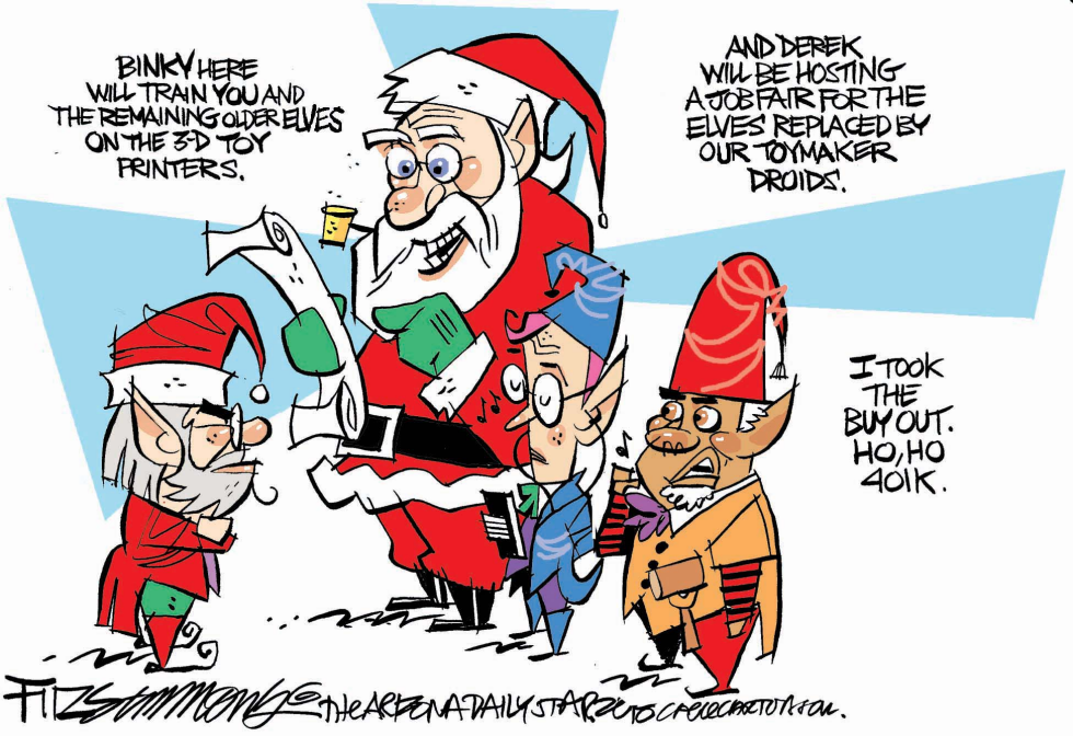  GLOBALIZED ELVES by David Fitzsimmons