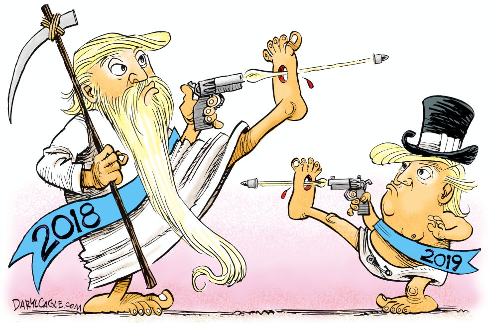 New Year Trump Shot in Foot