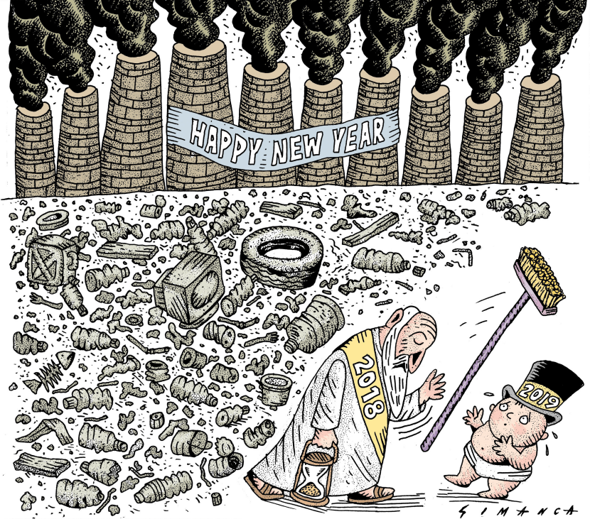 Happpy New year - Pollution - Climate Change