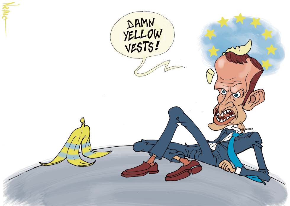 Macron Trips on a Yellow Vest