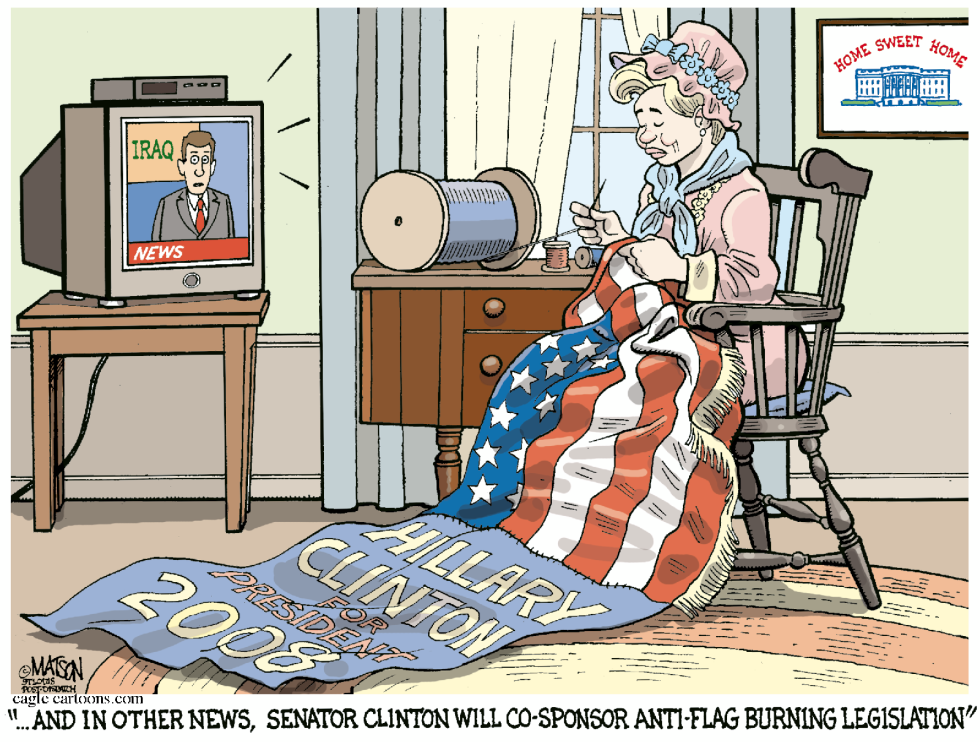 Hillary Clinton Co-Sponsors Anti-Flag Burning Bill-COLOR