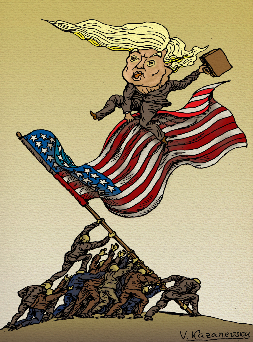 Donald Trump and flag