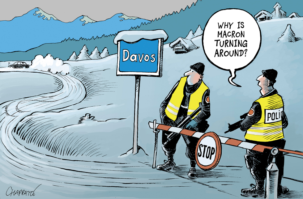  MACRON IS NOT GOING TO DAVOS by Patrick Chappatte