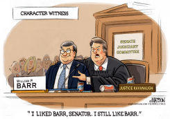 JUSTICE KAVANAUGH IS CHARACTER WITNESS AT BARR CONFIRMATION HEARING by R.J. Matson