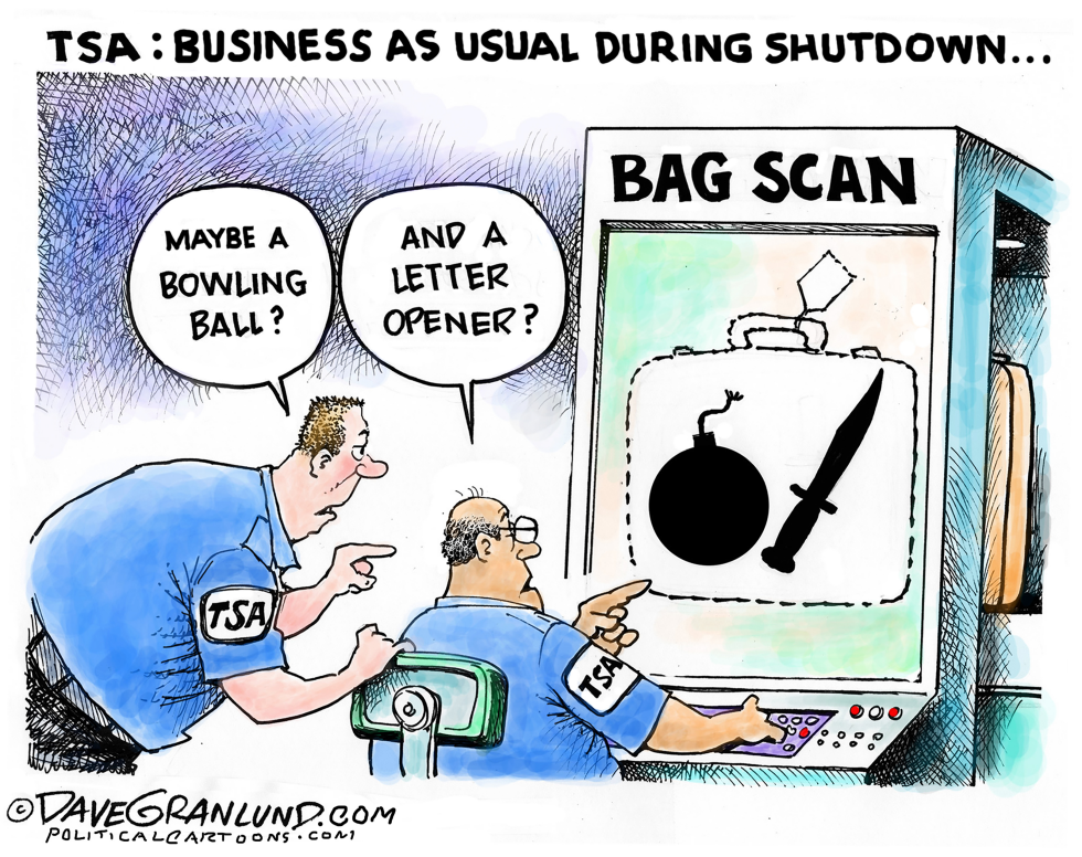  TSA DURING GOV'T SHUTDOWN by Dave Granlund