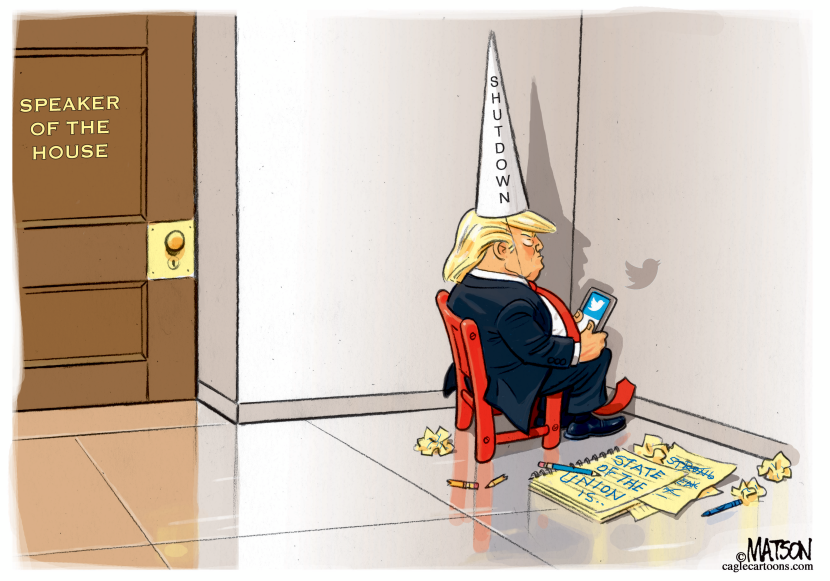 Speaker Pelosi Puts Trump Dunce In Corner