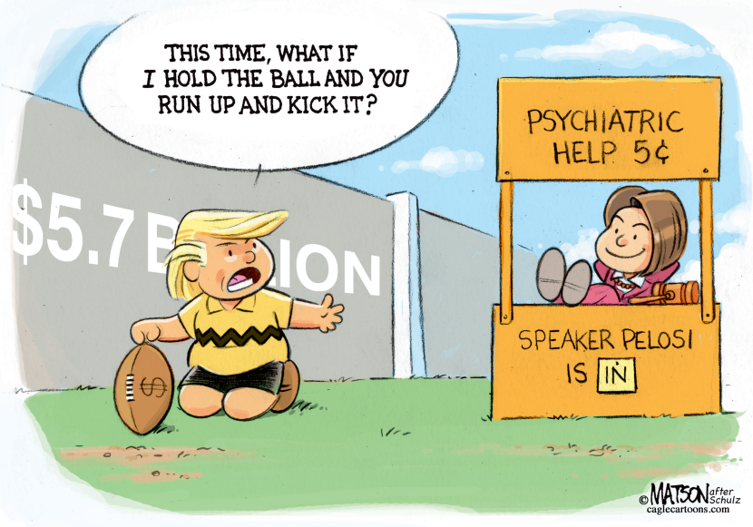 Trump Asks Pelosi To Kick Shutdown Football