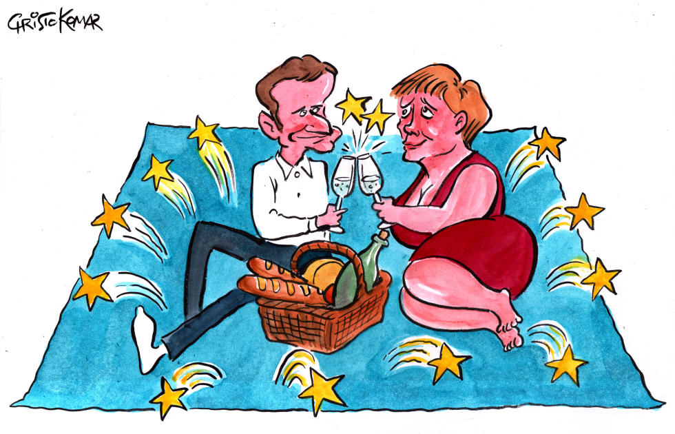  MACRON AND MERKEL by Christo Komarnitski