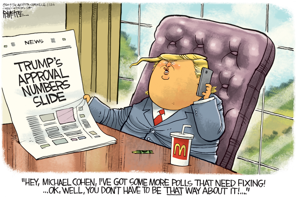  TRUMP POLLS by Rick McKee