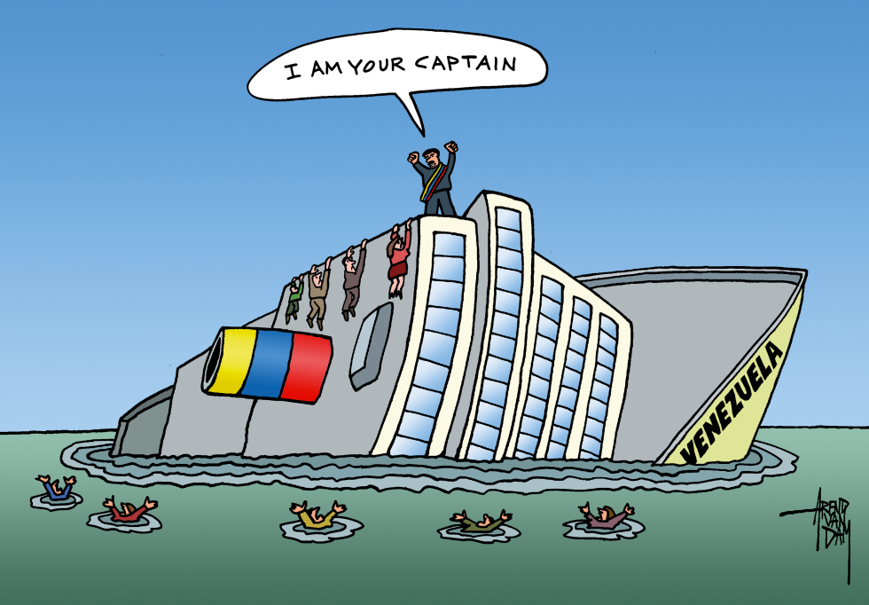 Maduro Clings to Power as Venezuela Sinks in Political Cartoon