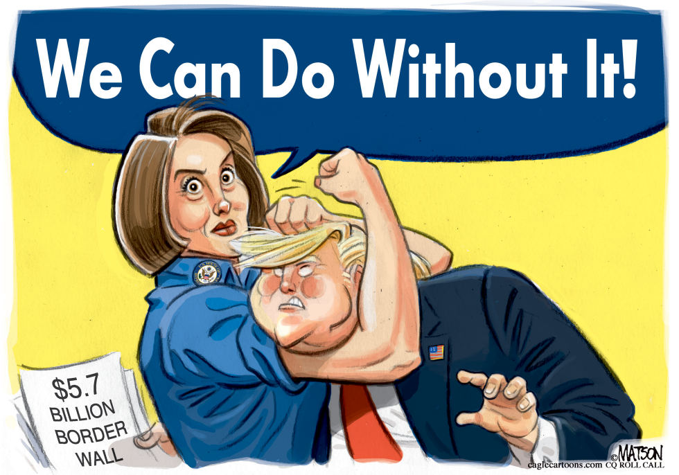  PELOSI THE RIVETER SHUTS DOWN TRUMP WALL by RJ Matson