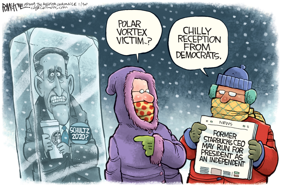  SCHULTZ CHILLY RECEPTION by Rick McKee