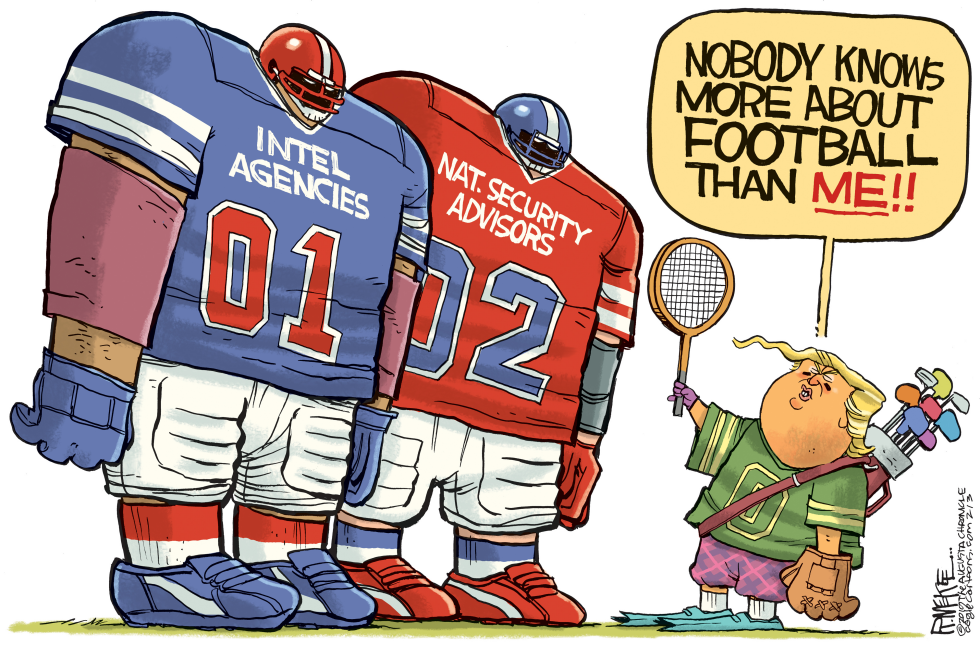  TRUMP AND HIS FOOTBALL by Rick McKee