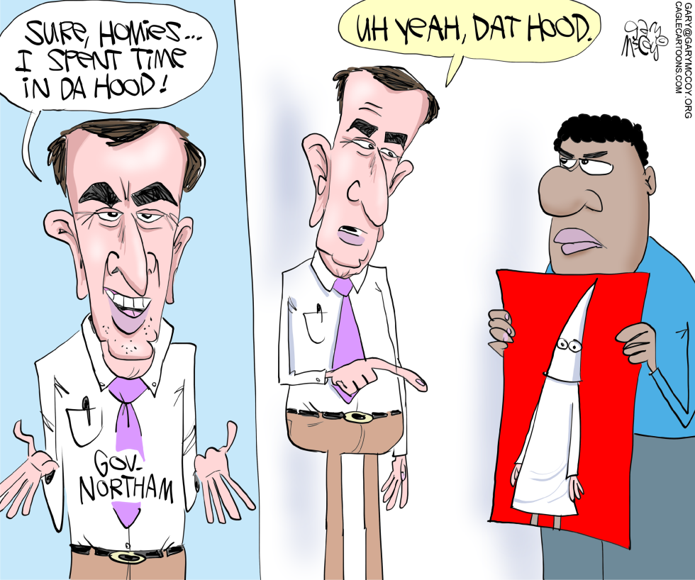  GOVERNOR NORTHAM BLACK FACE AND KLAN by Gary McCoy