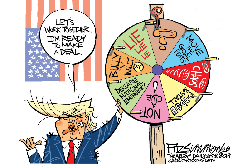  STATE OF THE UNION WHEEL OF FORTUNE by David Fitzsimmons