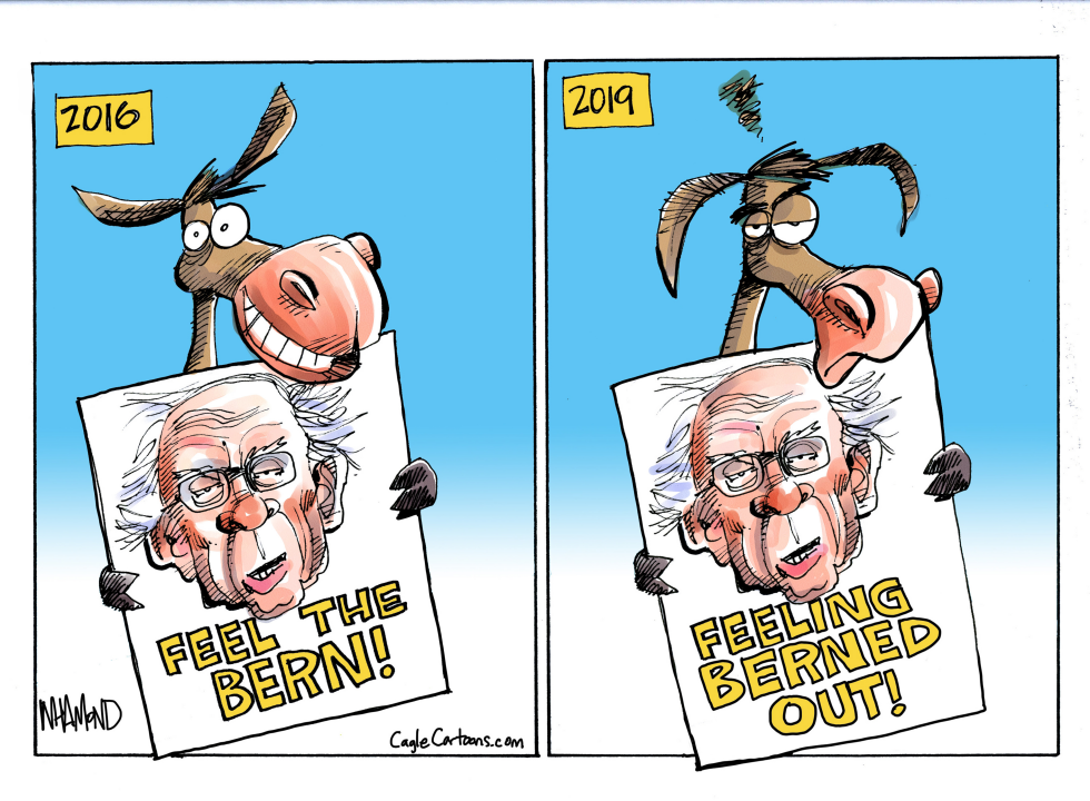  BERNED OUT ON BERNIE SANDERS by Dave Whamond