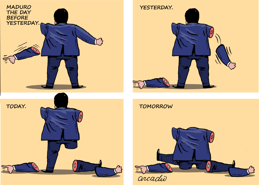 Maduro's Regime Literally Falling Apart in Hilarious Cartoon Sequence