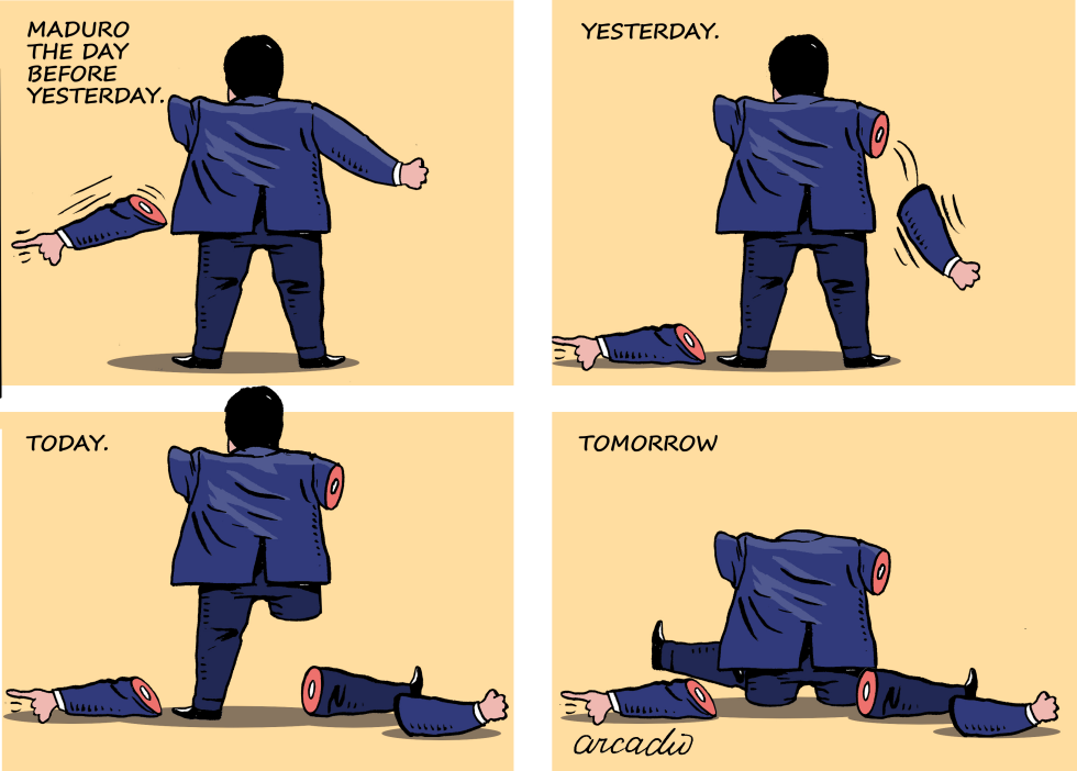 Maduro's Regime Literally Falling Apart in Hilarious Cartoon Sequence