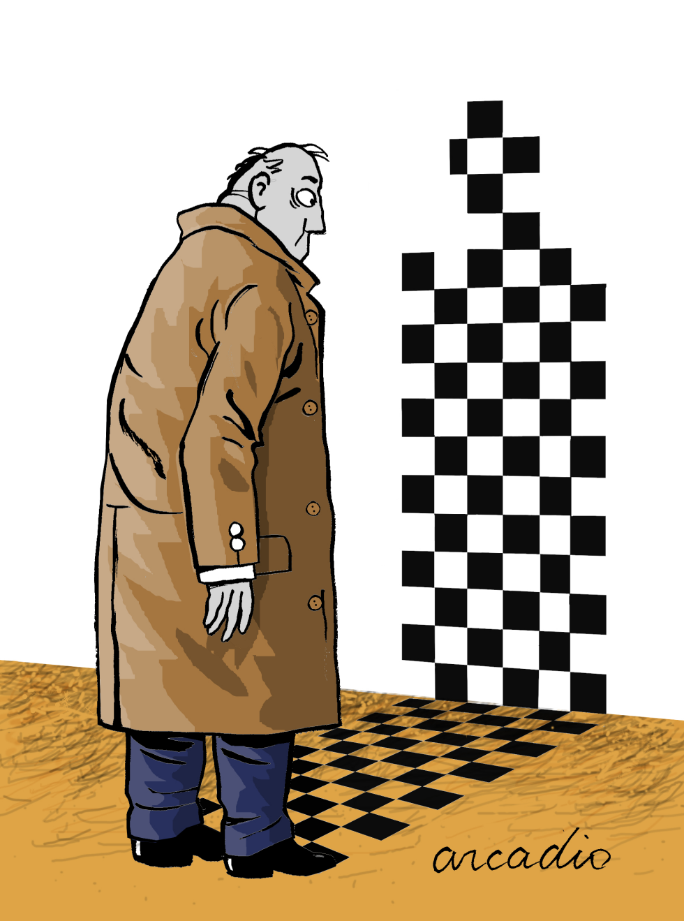  SQUARE SHADOW OF A MAN by Arcadio Esquivel