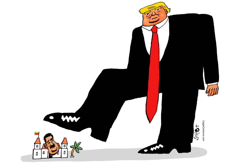  TRUMP STOMPS MADURO VENEZUELA by Schot