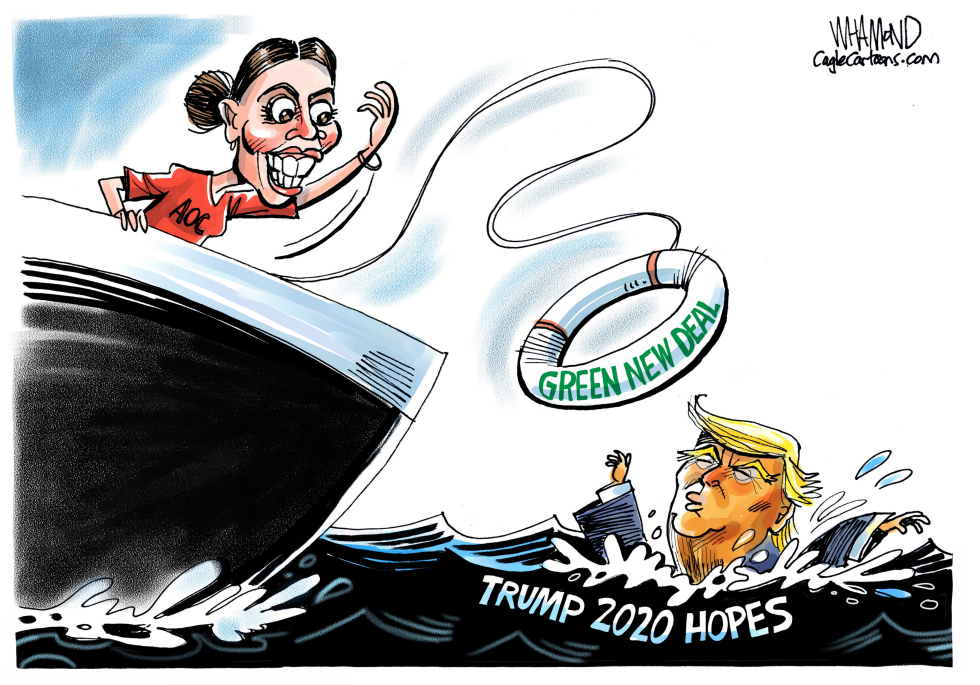  AOC THROWS TRUMP A LIFELINE by Dave Whamond