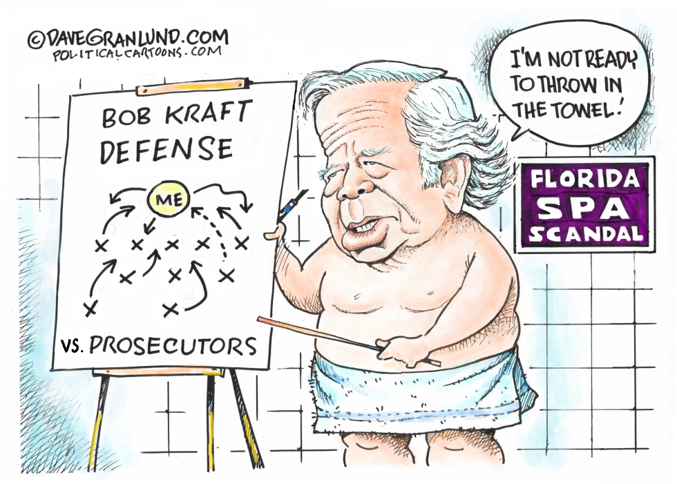  BOB KRAFT SPA SCANDAL by Dave Granlund