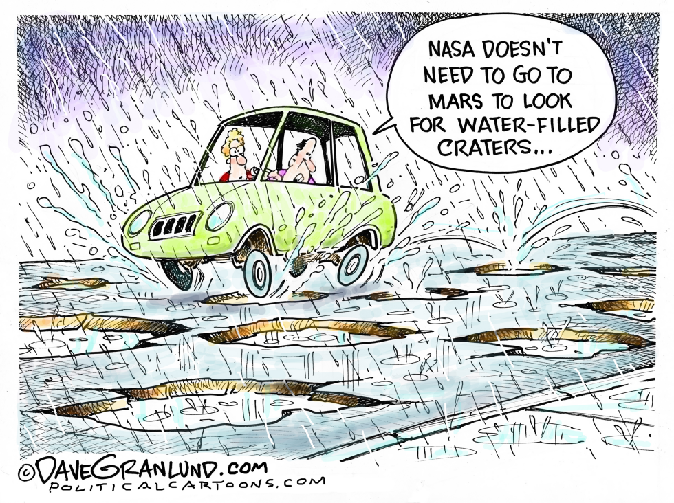 water filled craters