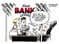 COLLEGE BRIBE SCANDAL by Jimmy Margulies