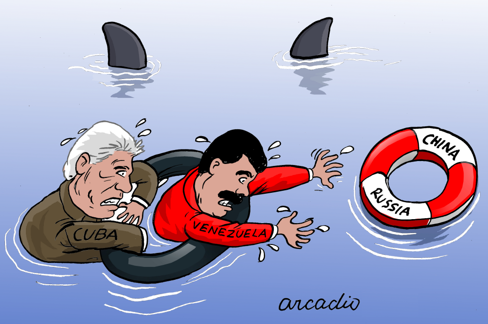  CUBA AND VENEZUELA SINKING by Arcadio Esquivel