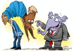 DEMOCRATS WRAPPED UP IN ILHAN OMAR by Daryl Cagle
