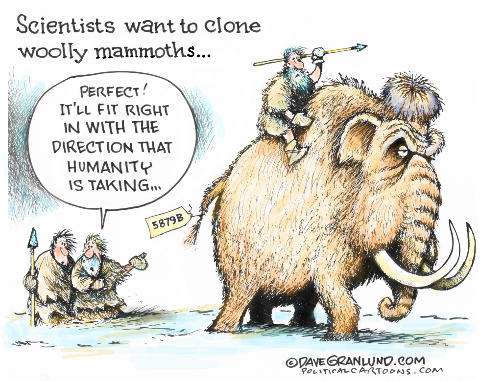  WOOLLY MAMMOTH CLONING by Dave Granlund