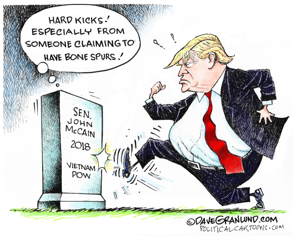 Trump at McCain grave