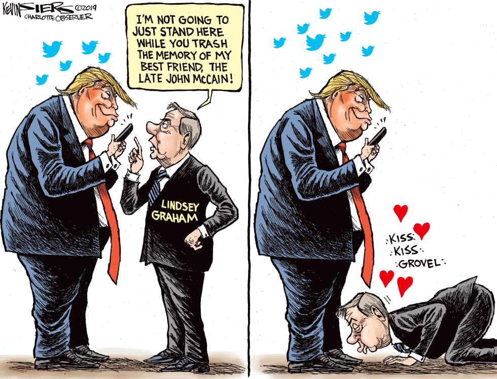  GRAHAM DEFENDING MCCAIN by Kevin Siers