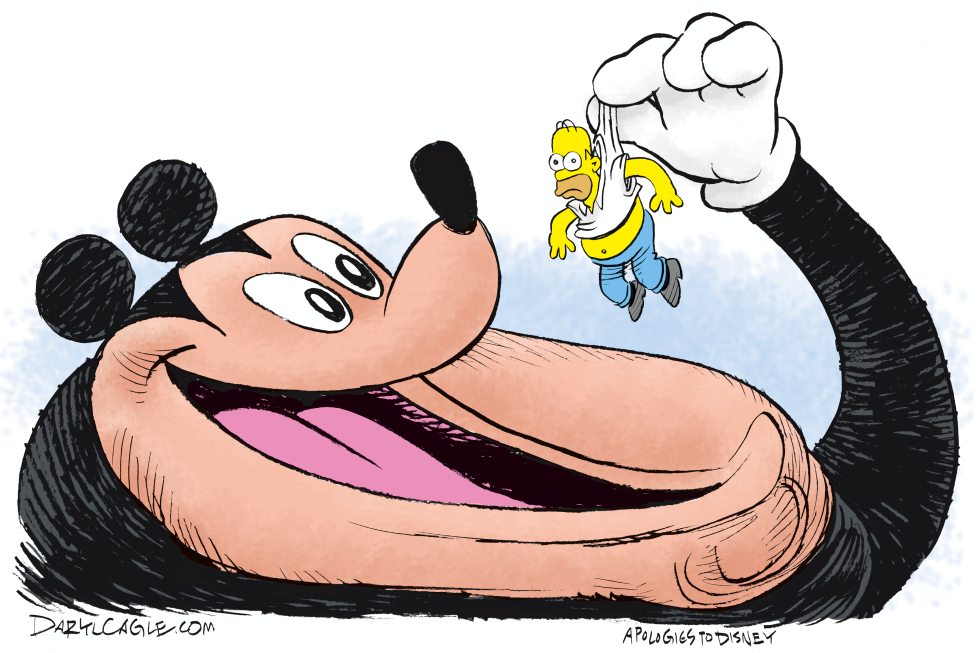  MICKEY MOUSE EATS HOMER SIMPSON by Daryl Cagle