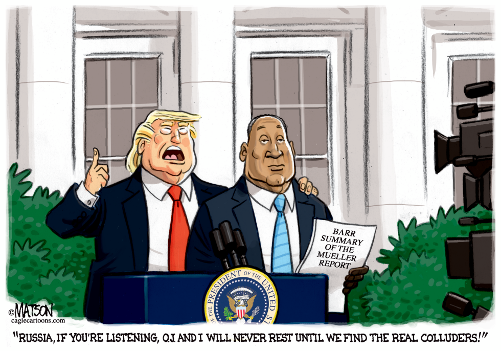  TRUMP ENLISTS OJ SIMPSON TO FIND THE REAL COLLUDERS by RJ Matson