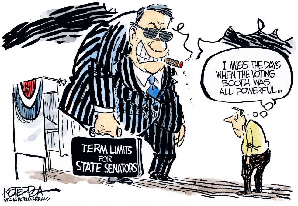 Cartoon Captures Senator's Resistance to Term Limits in State Legislature