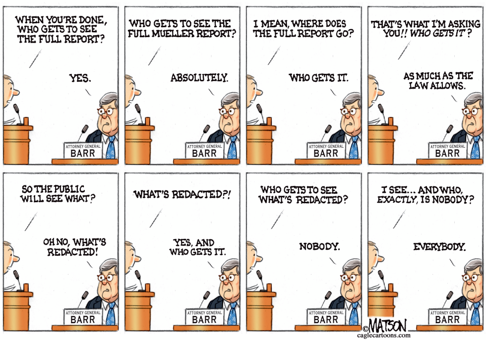 AG Barr Explains Who Gets to See Full Mueller Report