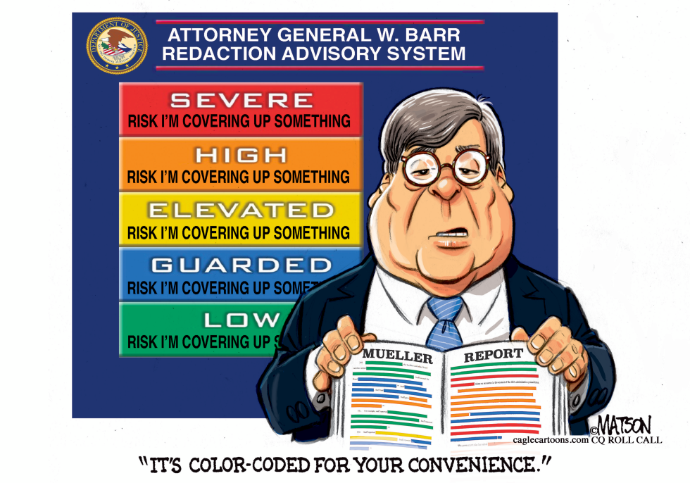 Color Coded Mueller Report Redaction Advisory System