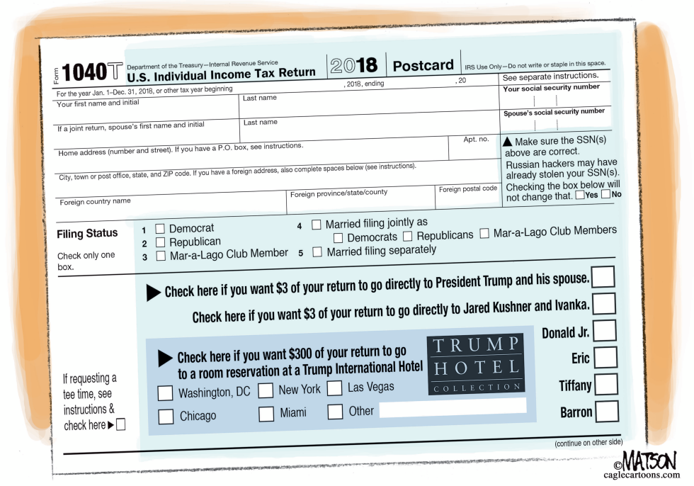  TRUMP IRS FORM 1040T by RJ Matson