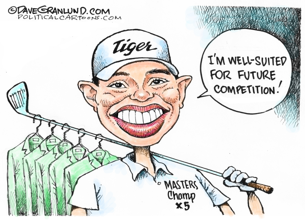  TIGER WOODS 5TH MASTERS by Dave Granlund